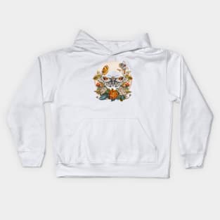 Beautiful moth with flowers Kids Hoodie